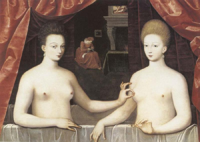 School of Fontainebleau Gabrielle d-Estree and the Duchesse de Villars China oil painting art